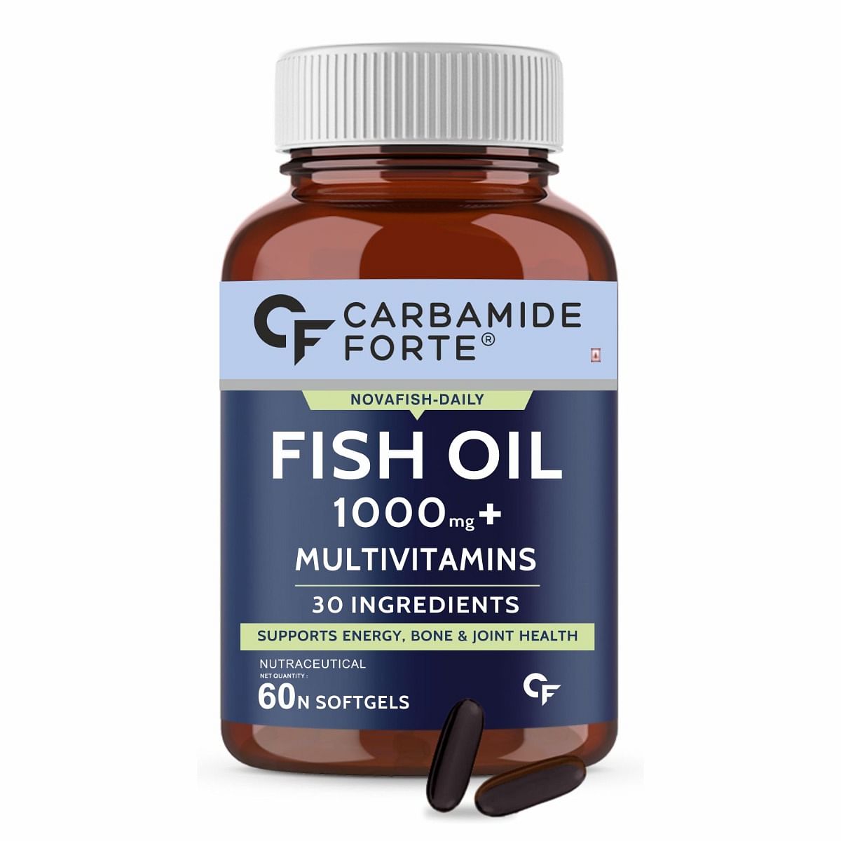 

Carbamide Forte Fish Oil with Multivitamin and Omega 3 1000mg Capsules for Men & Women | Fish Oil And Multivitamin Combo with 30 Ingredients - 60 S...