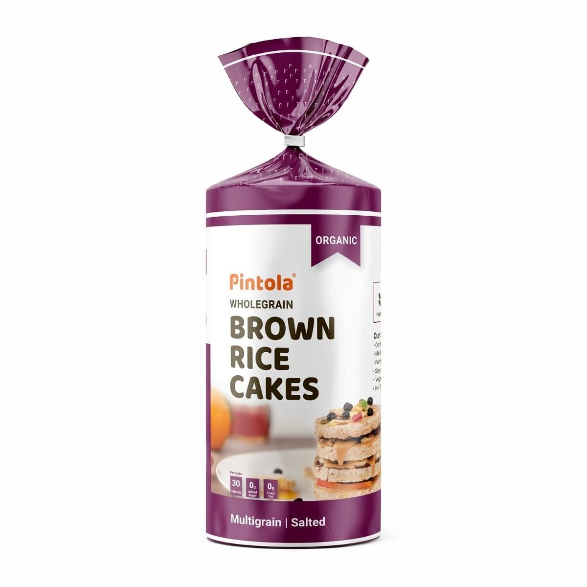 Pintola Organic Wholegrain Brown Rice Cakes - Multigrain (Salted)-picture-12