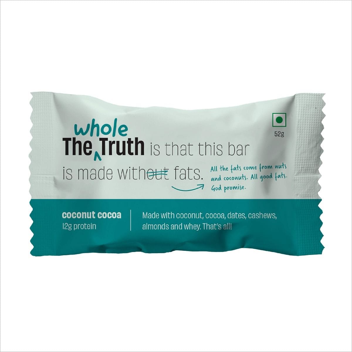 The Whole Truth - Protein Bars | Pack of 6 x 52g each | No Added Sugar | No Added Preservatives | No Gluten or Soy