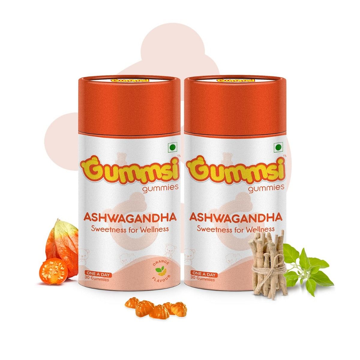 

Gummsi Ashwagandha Gummies - Natural Orange Flavor | Helps Improve Strength, Energy & Immunity | Enhances Sleep Quality | Vegan & Gluten-Free | (Pa...