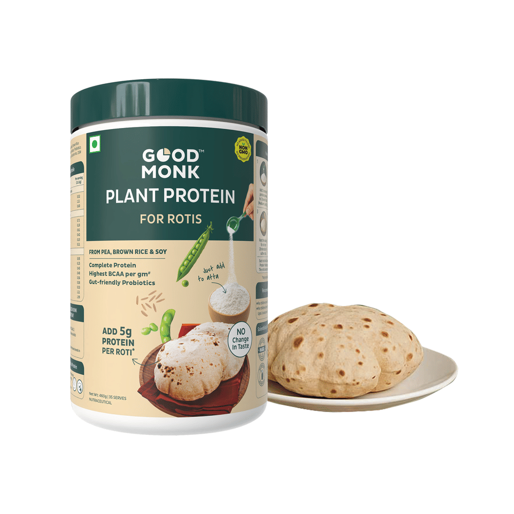 Good Monk Plant Protein for Rotis: 5 gm Protein / Roti with No Change in Taste | 100% Clean & Complete Protein I 35 Serves-image-7