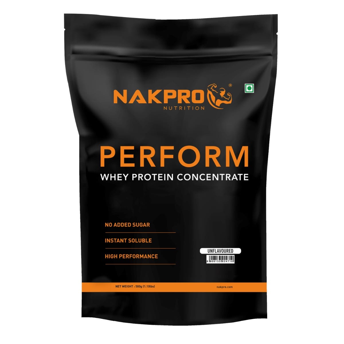

NAKPRO Perform Whey Protein Concentrate 500g Unflavoured | 26g protein, 11.90g EAA, 5.70g BCAA