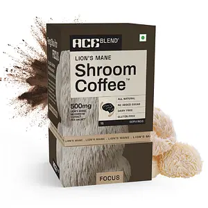 Ace Blend Lion's Mane SHROOM COFFEE™ | 15 serves | Mushroom Coffee | KSM 66 Ashwagandha | L-Theanine | MCT Powder | Brain Health | Focus | 100% Arabica | Instant Black Coffee | Keto | Cold & Hot Brew