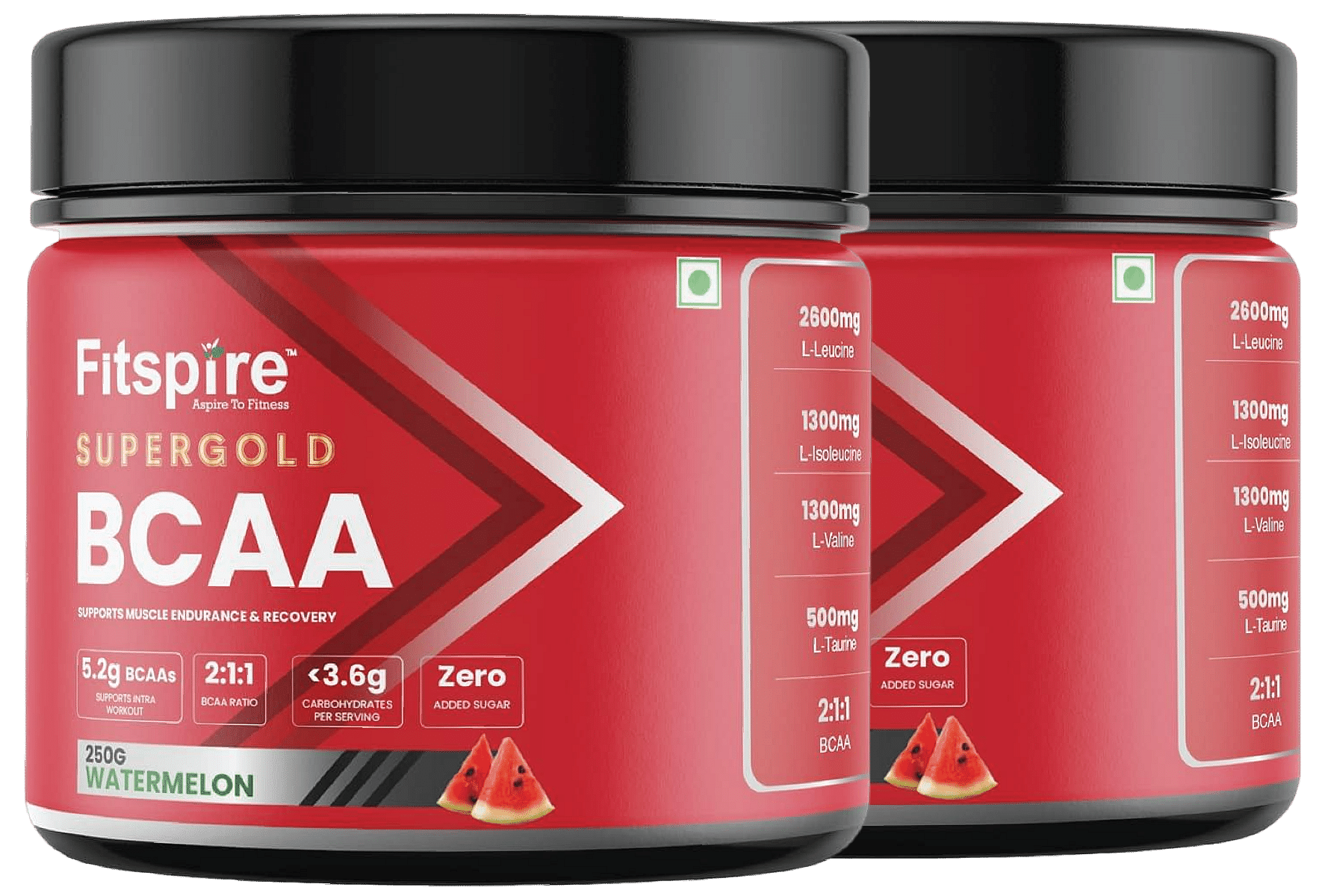 

Fitspire Super Gold Vegan BCAA Intra-Workout - Watermelon, 250 gm (25 Servings), For Fast Muscle Recovery, Boost Energy, Increase Endurance, Reduce...