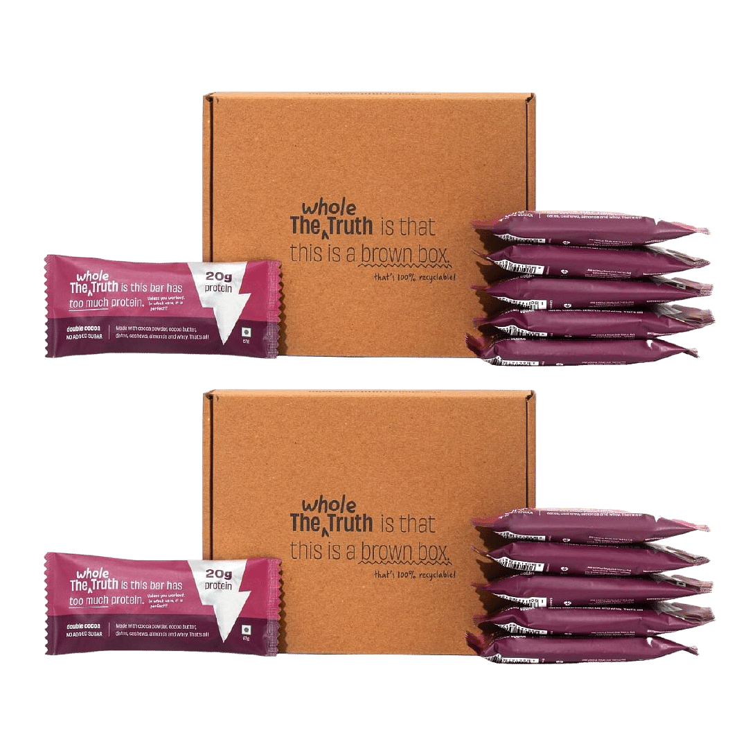 

The Whole Truth - High Protein Double Cocoa 20g Protein Bar - 5 Bars x 67g each - No Added Sugar - No Preservatives - No Artificial Flavours - All...