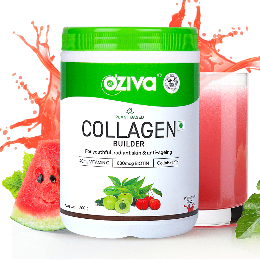 

OZiva Collagen Builder for Anti-Ageing & Skin Radiance with Vitamin C, Watermelon (200 g)