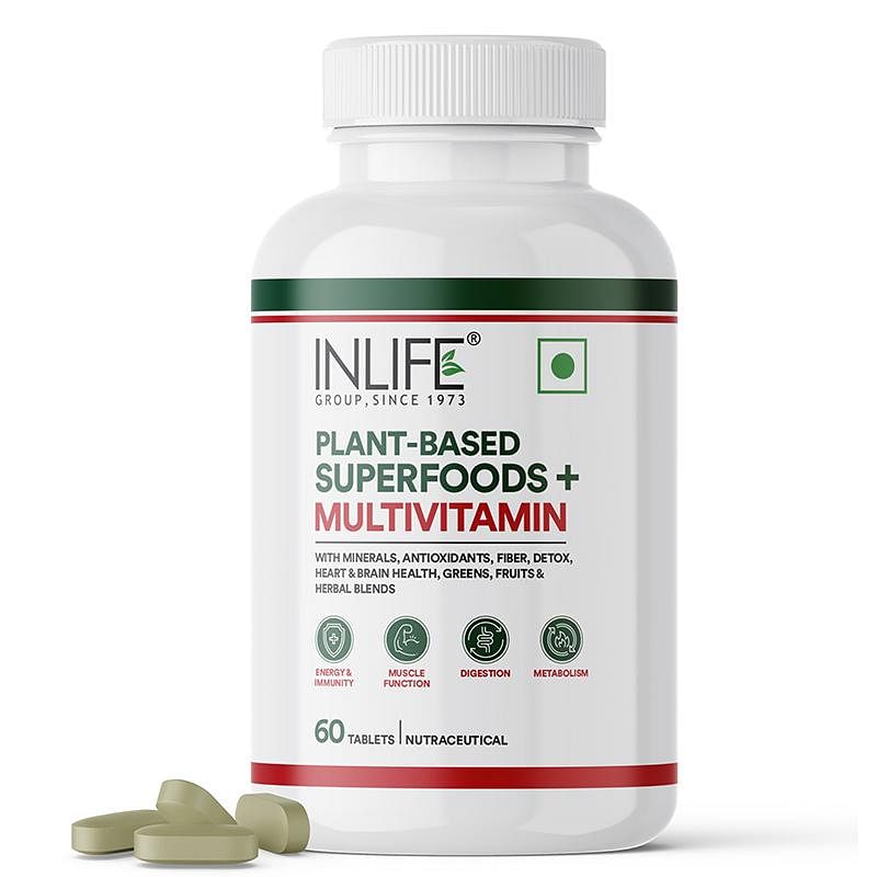 

INLIFE Plant Based Multivitamin Tablets for Men & Women | 75+ Ingredients with Vitamins B12, D3 etc, Superfoods, Greens, Vegetables, Fruits & Herbs...