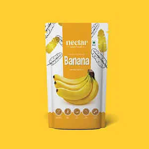 Nectar Superfoods Freeze Dried Banana | No Preservatives, No Added Sugar, Healthy Dried Fruit | 100% Natural, Vegan, Gluten Free Snack for Kids and Adults | 20 gram Pouch | Pack of 4