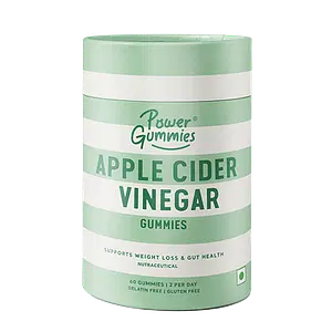 Power Gummies Apple Cider Vinegar Gummies for Managing  Weight with Green Apple Flavour-60 gummies 