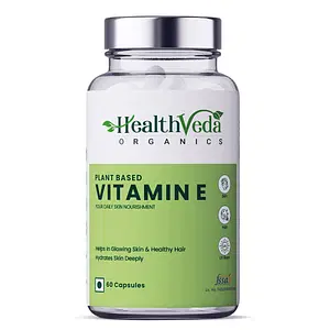 Health Veda Organics Vitamin E Capsules with Argan & Aloe Vera Oil | 60 Veg Capsules | Supports Healthy Hair & Beautiful Skin | Maintains Skin Hydration & Nourishment | For Both Men & Women 