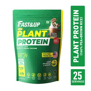 Fast&Up Plant Protein - Smooth & Creamy Protein for Everyday Fitness & Nutrition - 25 servings (Cookies and Cream)