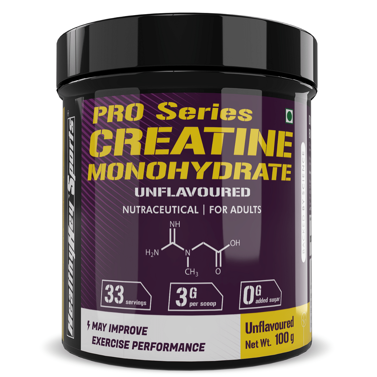 

HealthyHey Sports Creatine Monohydrate 100G - 33 Servings (Unflavoured, 100g)