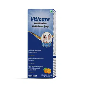 Westcoast Viticare Multivitamin, Multimineral Syrup Delicious Orange Flavour | helps to fulfil the daily nutritional requirements | 200ml (Pack of 2)