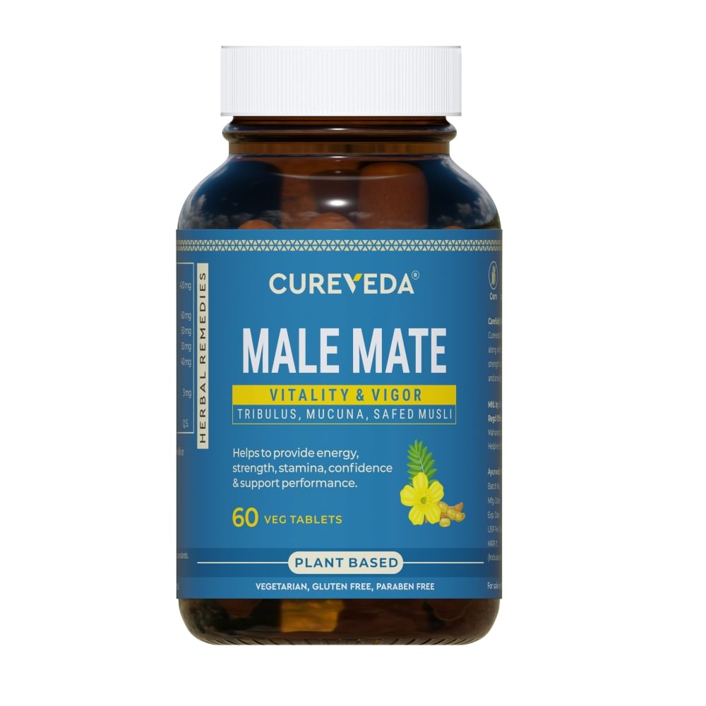 

Cureveda Herbal Male Mate | Men's Wellness supplement | Tribulus,Mucuna, Safed Musli | 60 tab