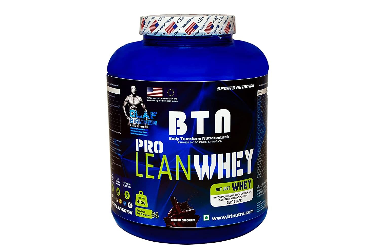 

Body Transform Nutraceuticals BTN Pro LeanWhey Supplement (Chocolate, 1.8 kg / 4 lbs , 54 Servings)