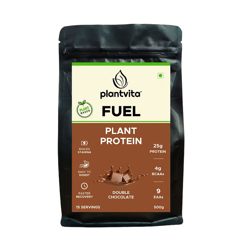 

PlantVita FUEL Plant Protein for Muscle Growth & Recovery with Turmeric Extract & Digestive Enzymes ( Double Chocolate, 500g )