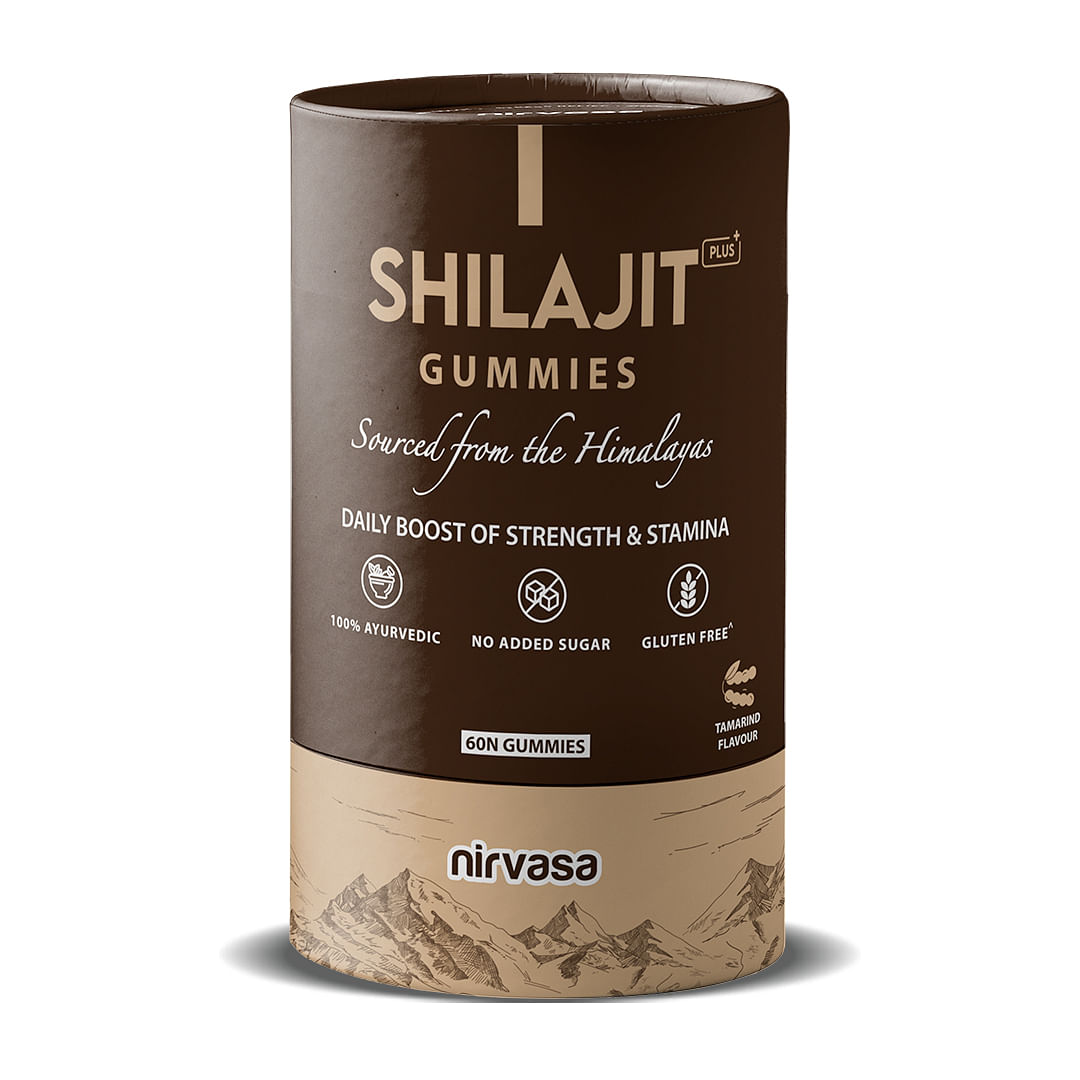 

Nirvasa Shilajit Plus Gummies | Original Shilajit To Improve Strength, Stamina & Endurance | Tamarind Flavour | 60 Shilajit Gummies (Pack of 1)