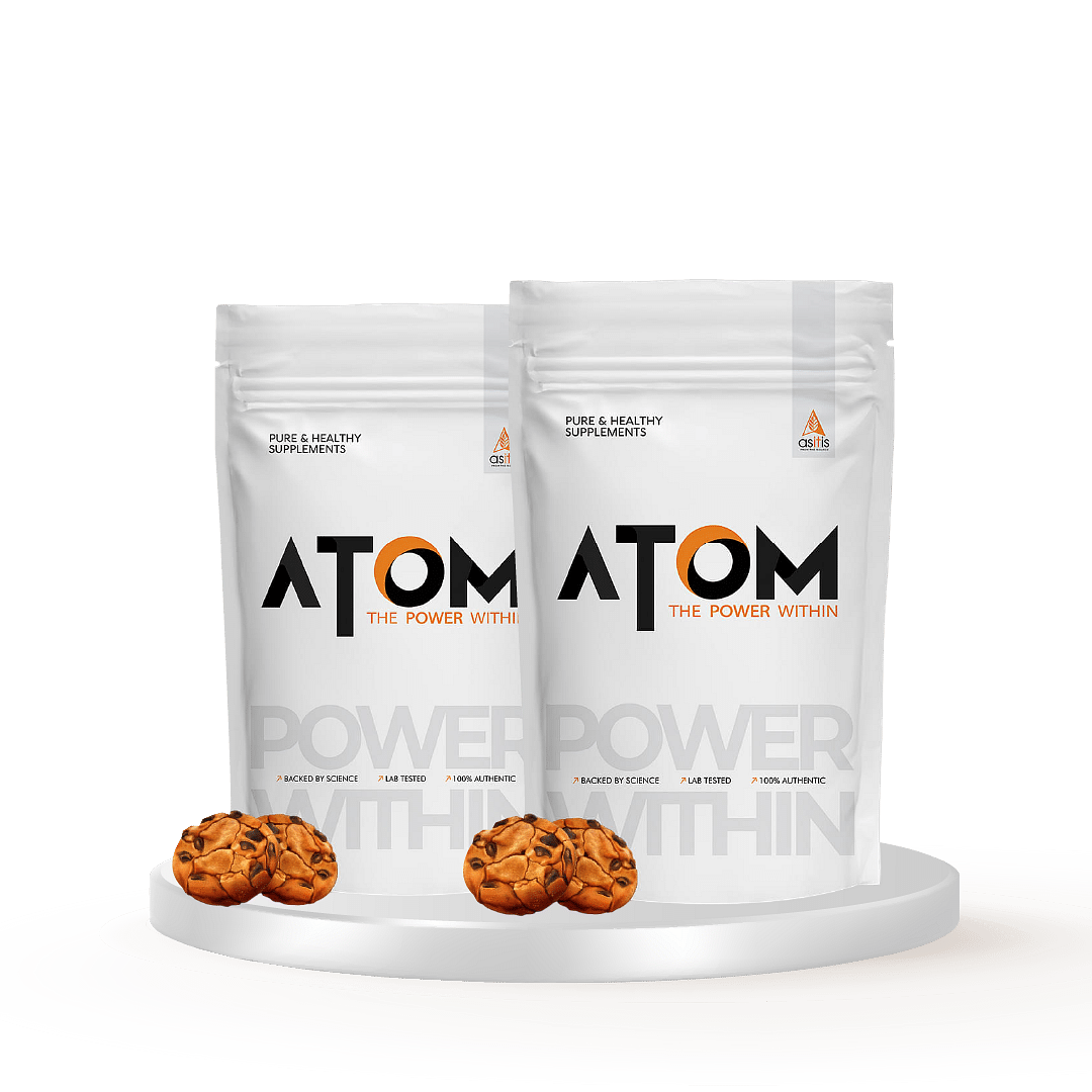 

AS-IT-IS ATOM Beginners Whey Protein 1kg | Cookies and Cream | 27 Servings | Incrases body strength, Gluten free & No soy | Pack of 2