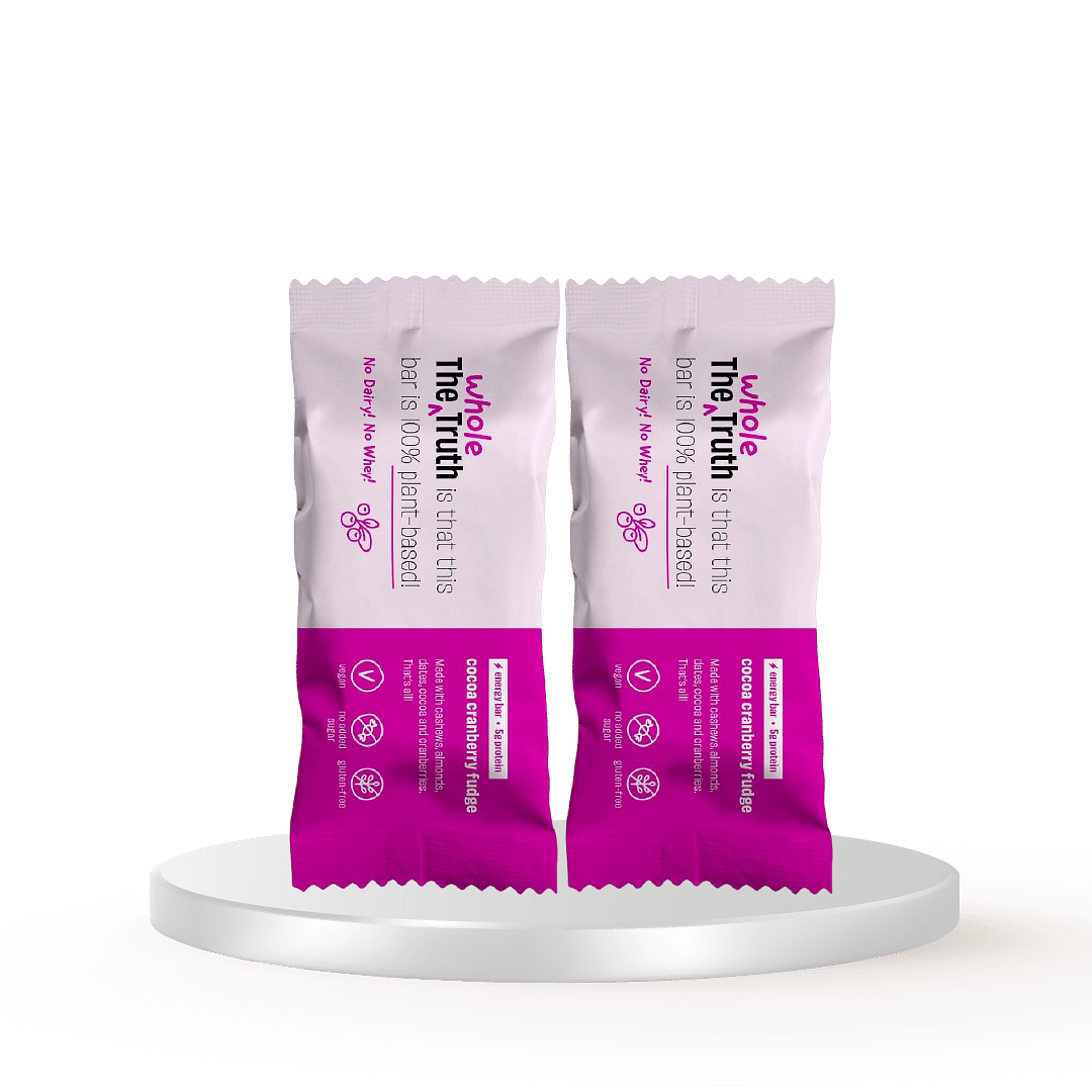 

The Whole Truth - Energy Bars | Cocoa Cranberry Fudge | Pack of 6 x 40g | Dairy Free & Sugarfree | No Artificial Sweetener | Vegan | No Preservativ...