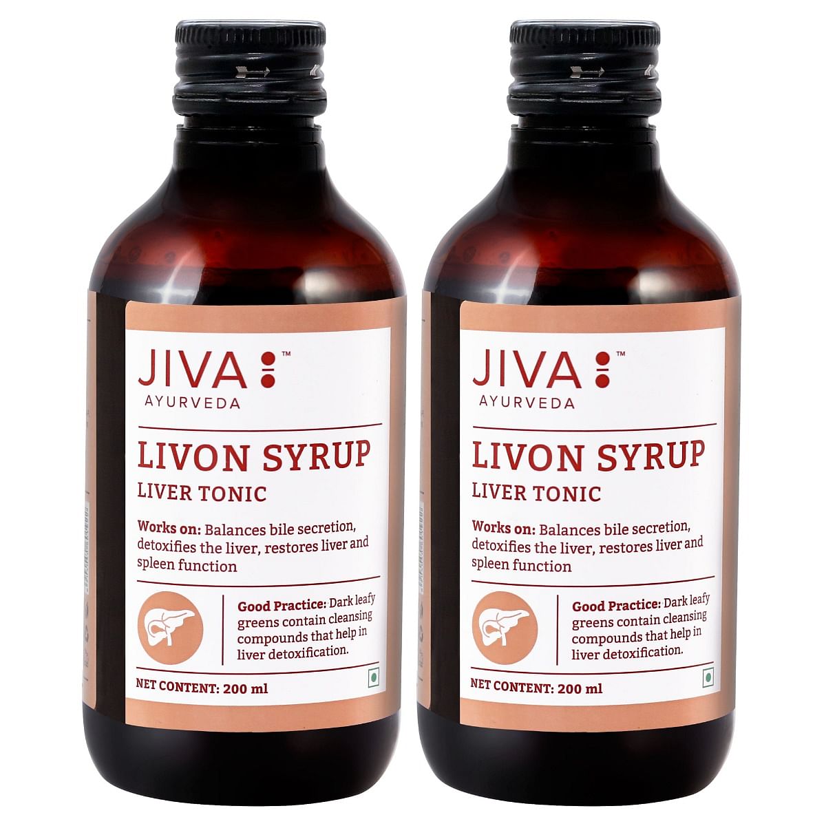 

Jiva Ayurveda Livon Syrup For Liver Helps To Promote Digestion - 200 ml (Pack of 2)