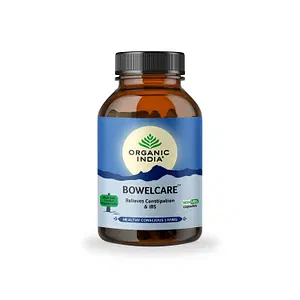 ORGANIC INDIA Bowelcare Relieves Constipation & Irritable Bowel Syndrome Ayurvedic Capsules || Improves Peristalsis || Normalizes Digestion & Elimination || Improves Peristalsis - 180 Veg Capsules