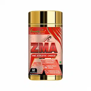 Vitaminnica ZMA | The Athletic Choice |Optimizes Male Performance, Assists Muscle Growth & Enhances Energy, Focus & Strength | 60 Veg Capsules