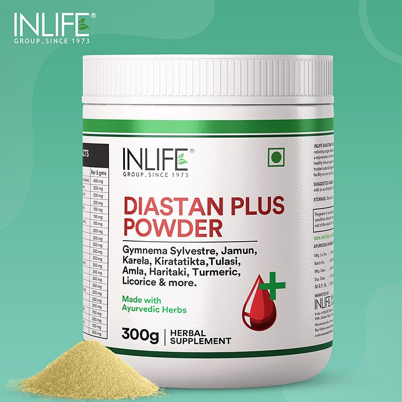 

INLIFE Diastan Plus Powder | Ayurvedic Herbal Supplement with Gymnema Sylvestre, Jamun, Karela, Tulasi, Amla, Turmeric, Licorice & more for Men & W...