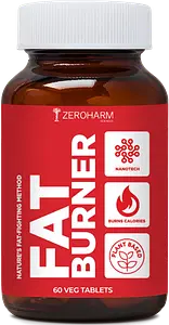 ZEROHARM Fat Burner tablets | Metabolism booster & weight loss supplement | Arms, thighs, hips, chin & belly fat burner for Men & Women | Reduces cholesterol & sugar levels |