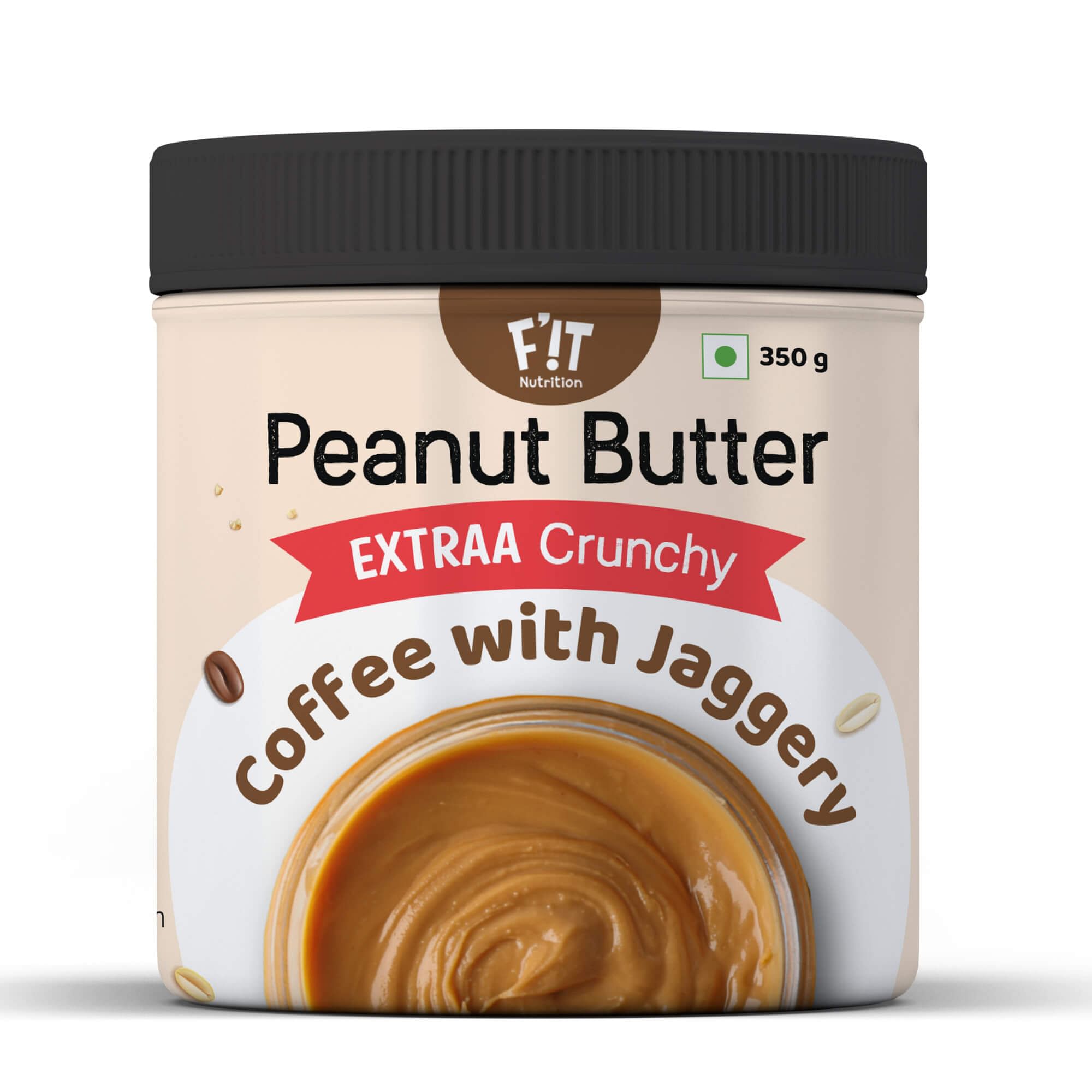 

F'iT Nutrition Coffee with Jaggery Peanut Butter EXTRAA Crunchy Rich in Protein Gluten Free 350g