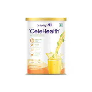 Dr. Reddy’s Celehealth Nutritional Drink Saffron and Cardamon Flavour 400g Protein Supplement, Low Glycemic Index, Zero Added Sugar, Supports Immunity, Supports Muscle & Digestive Health