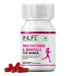 INLIFE Multivitamins & Minerals Antioxidants for Women Daily Formula Vitamins Supplement - 60 Capsules