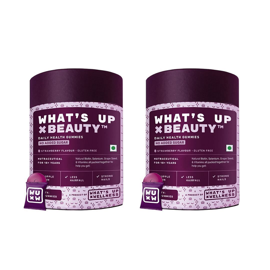 

What's Up Wellness Biotin No Added Sugar Beauty Skin & Hair Gummies,for Hair Growth, Bright Skin & Strong Nails, Vitamin A to E, Folic Acid, Zinc, ...