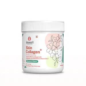 Inaari Collagen Plus Powder, 50gm Blueberry Flavor | Collagen Supplements For Women | Japanese Marine Collagen Type 1 & 3| Glutathione, Vitamin C & E For Healthy & Glowing Skin | Hyaluronic Acid