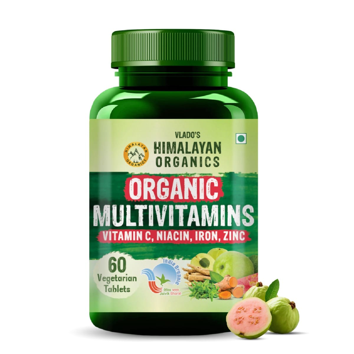

Vlado's Himalayan Organics - Organic Multivitamins with Iron ,Zinc ,Vitamin B3, C ,Organic Ashwagandha , Tribulus & Turmeric - 100% Organic , Non-S...