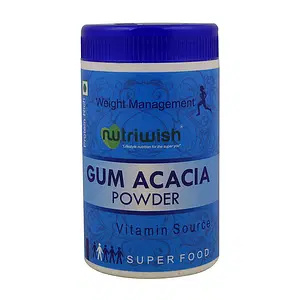Nutriwish Gum Acacia Powder, 200 g - Dink | Vegan | All Natural | Healthy Ingredient