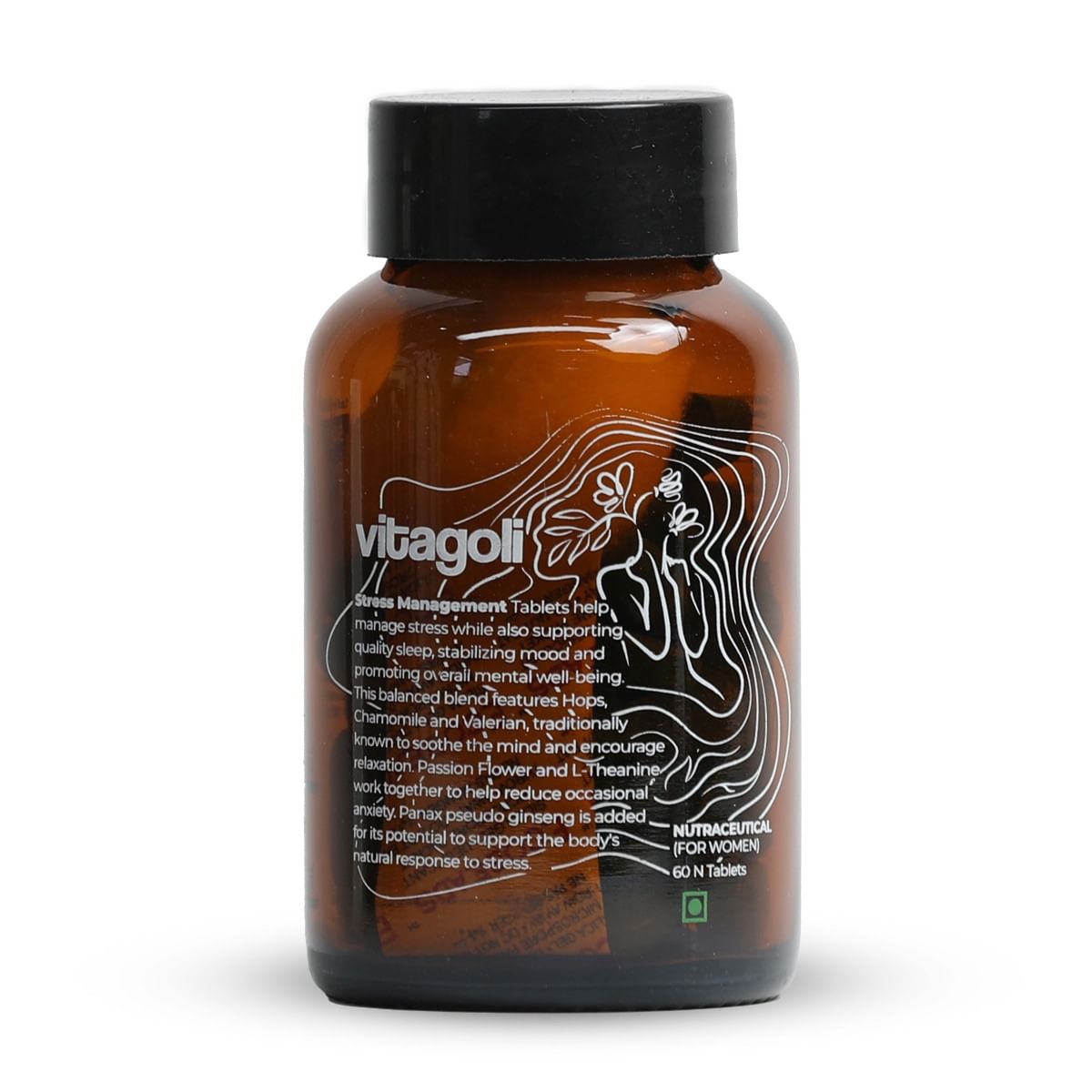 

Vitagoli Stress Management Tablets with Hops Extract, Chamomile, Valeriana Wallichii extract, Passion Flower, Panax Pseudo Ginseng, L-Theanine & Ca...