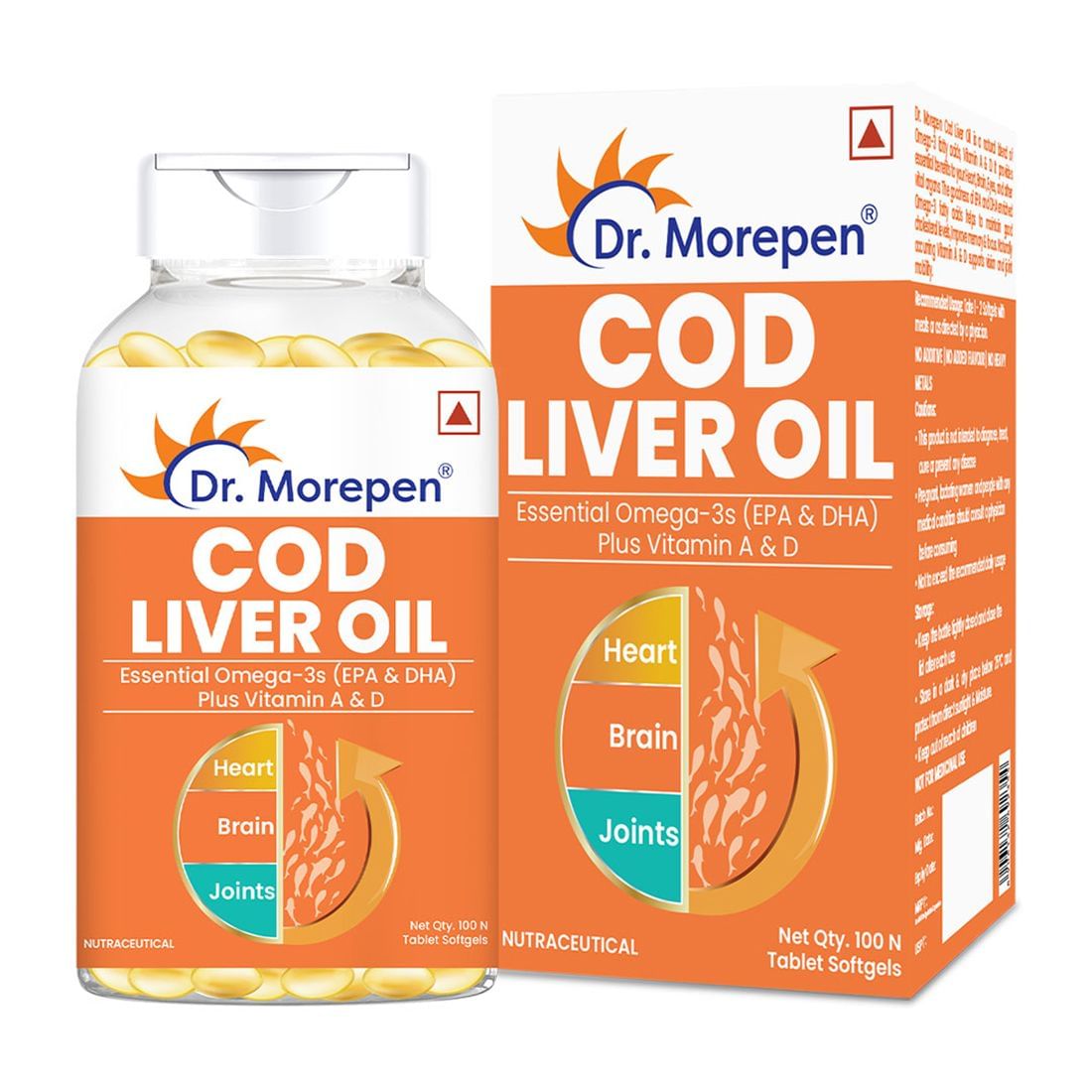 DR. Morepen COD Liver Oil Capsules With Natural Omega 3, Natural EPA & DHA 100 Softgels
