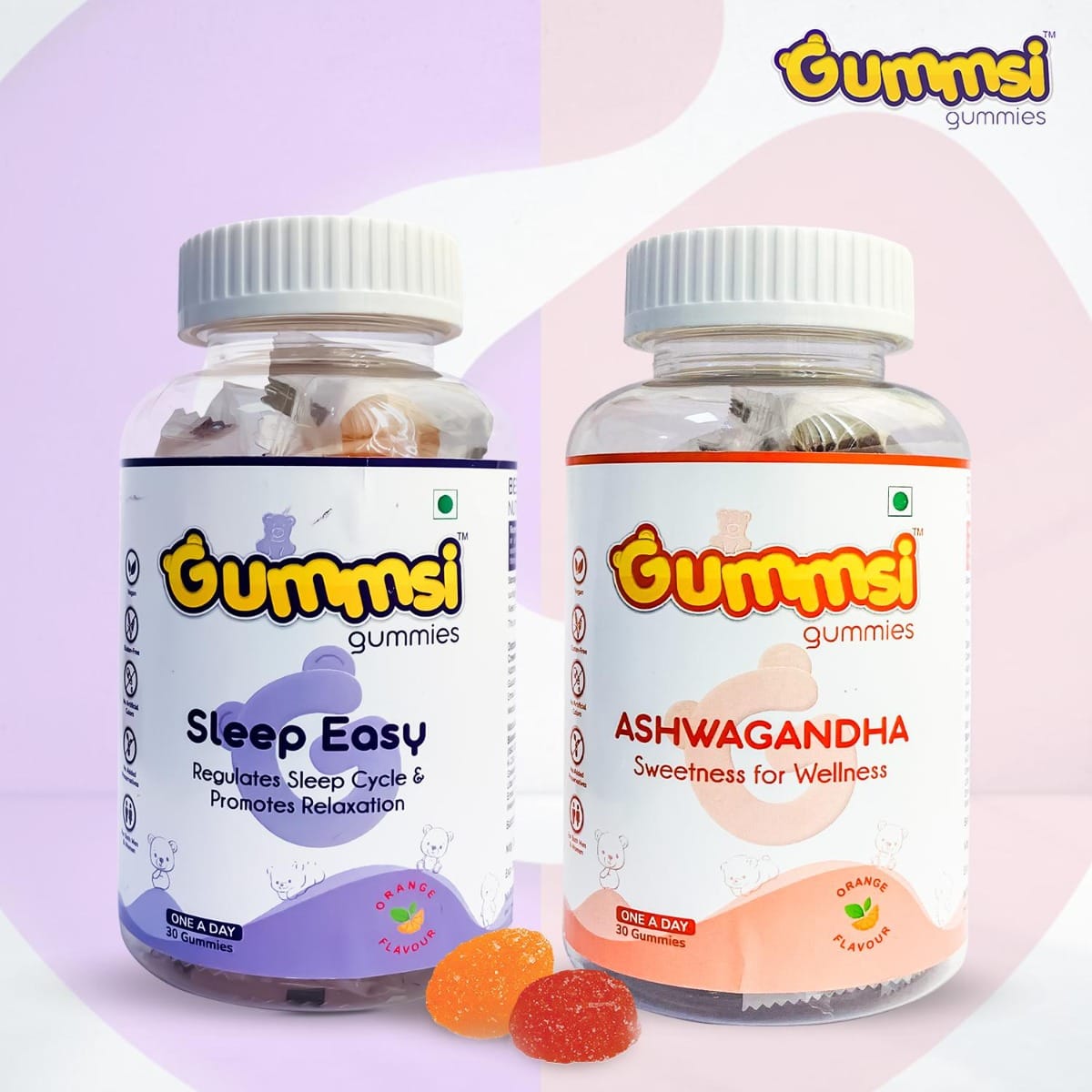 Gummsi Sleep Easy & Ashwagandha Gummies, with Ashwagandha & Vitamin D
