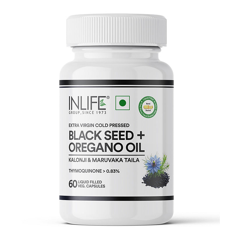 

INLIFE Black Seed Oil (480 mg) & Oregano Oil (20 mg, 50:1) | Extra Virgin Cold-Pressed | Antioxidant, Immune & Wellness Support | 60 Liquid Filled ...
