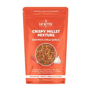Eat Better Co Crispy Millet Mixture - Chatpata Chilli Garlic - Healthy Namkeen 100g - Pack Of 1