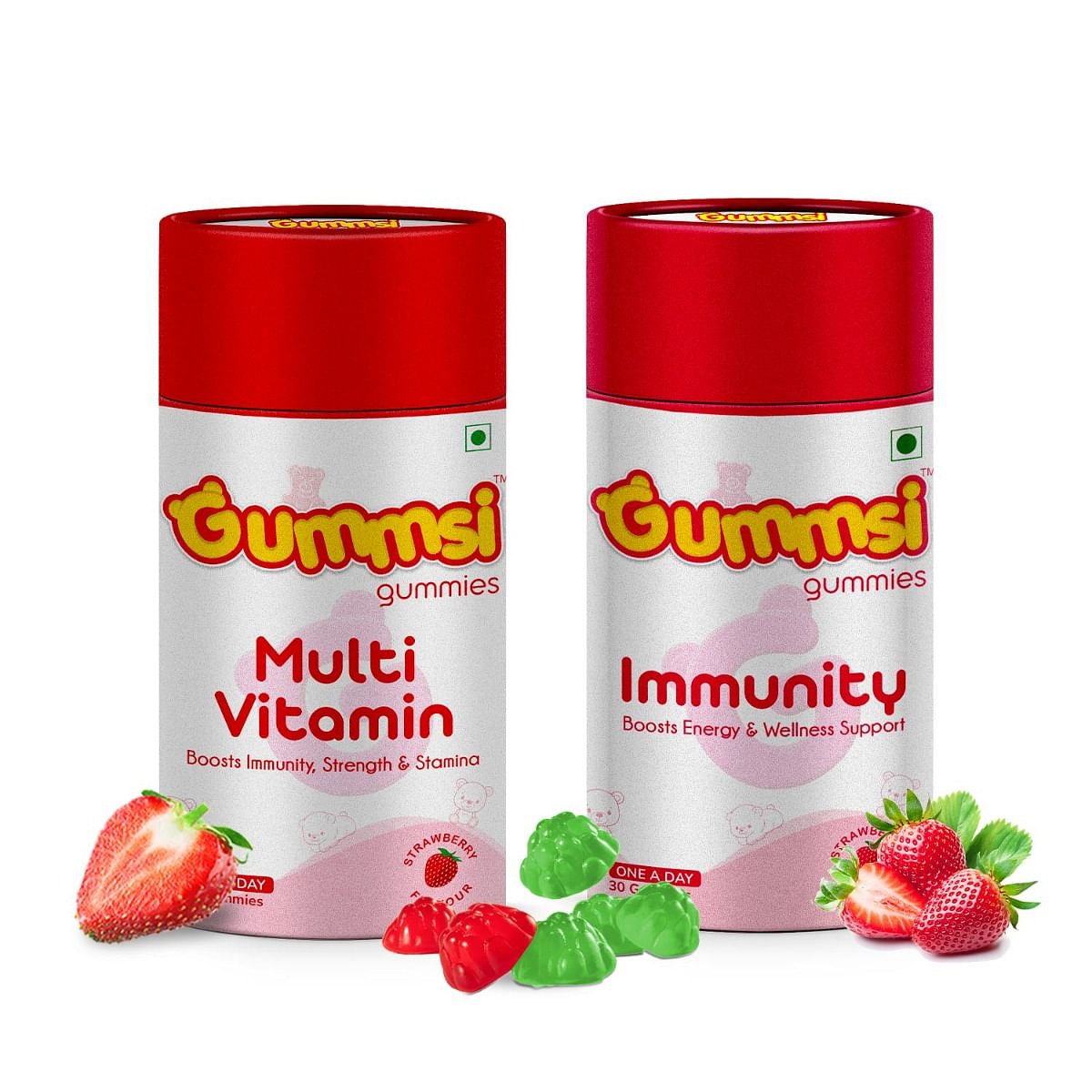 

Gummsi Multivitamin & Immunity Booster Gummies | with Vitamin C, Zinc, Iron | Stronger Muscles, Bones & Immunity, & Increases Energy | Vegan, Glute...