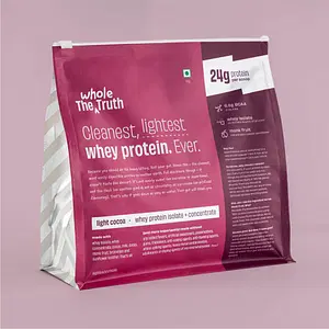 The Whole Truth Whey Protein Isolate+Concentrate 1Kg | 28 Serving | Light Cocoa Flavour | 24g Protein | Strenght | Muscle Building