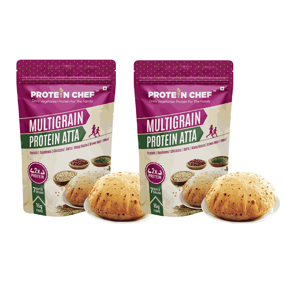 

Protein Chef Multigrain Atta 1Kg | High Protein Wheat Flour with Multi Grain Millet & Pulses | Double Protein | Fiber Rich Protein Atta makes Fluff...