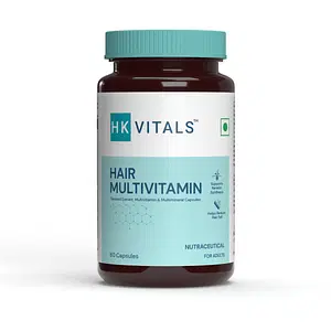 HealthKart HK Vitals Hair Vitamin with DHT Blockers, Omega & Biotin, Supports Keratin Synthesis & Helps Reduce Hair Fall, 60 Multivitamin Capsules