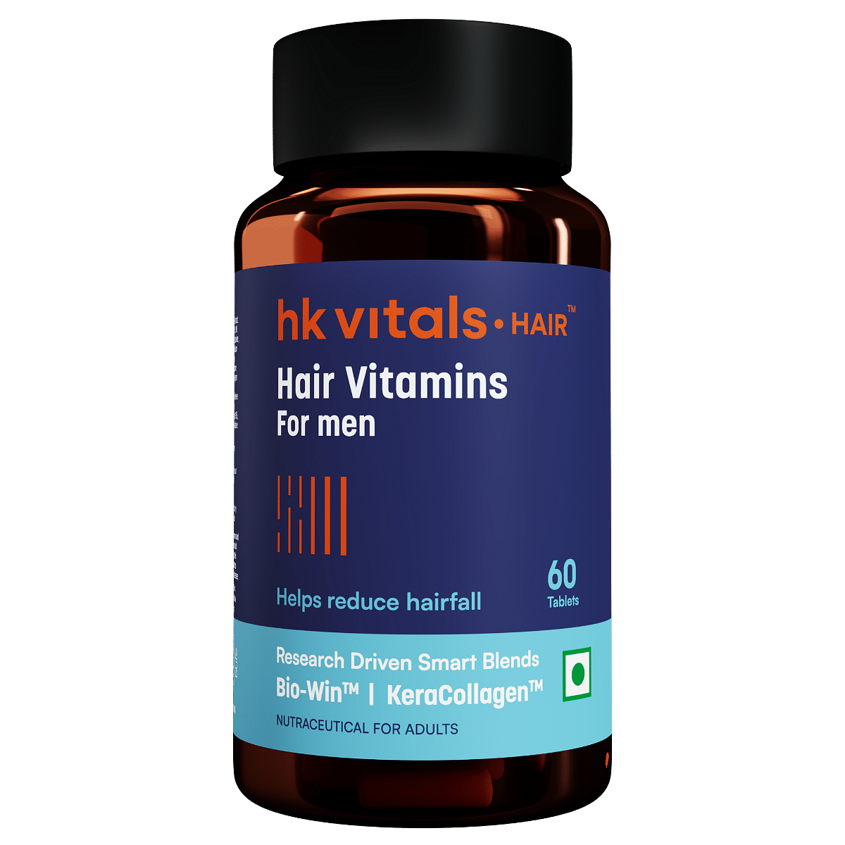 

HK Vitals Hair Vitamin with DHT Blockers, Omega & Biotin, Supports Keratin Synthesis & Helps Reduce Hair Fall, 60 Multivitamin Capsules