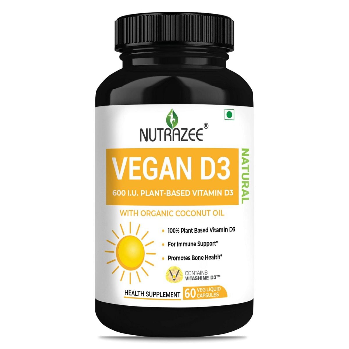 

Nutrazee Vegan Vitamin D3 Supplement Plant Based, Liquid Filled Capsules 60 Capsules