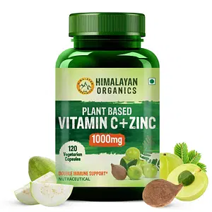 Himalayan Organics Plant Based Vitamin C with Zinc - 120 Veg Capsules