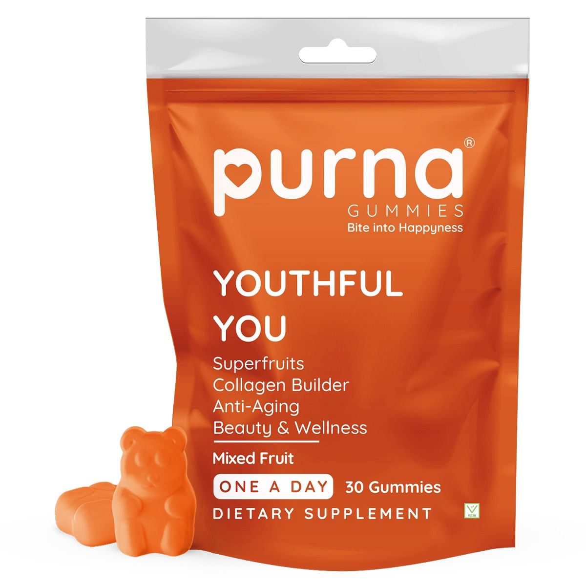 

Purna Gummies Superfruits Collagen Gummies Mixed Fruit Flavor, with Vitamin A ,Vitamin C, Vitamin E, and Zinc, for Healthy Hair, and Helps Relieve ...