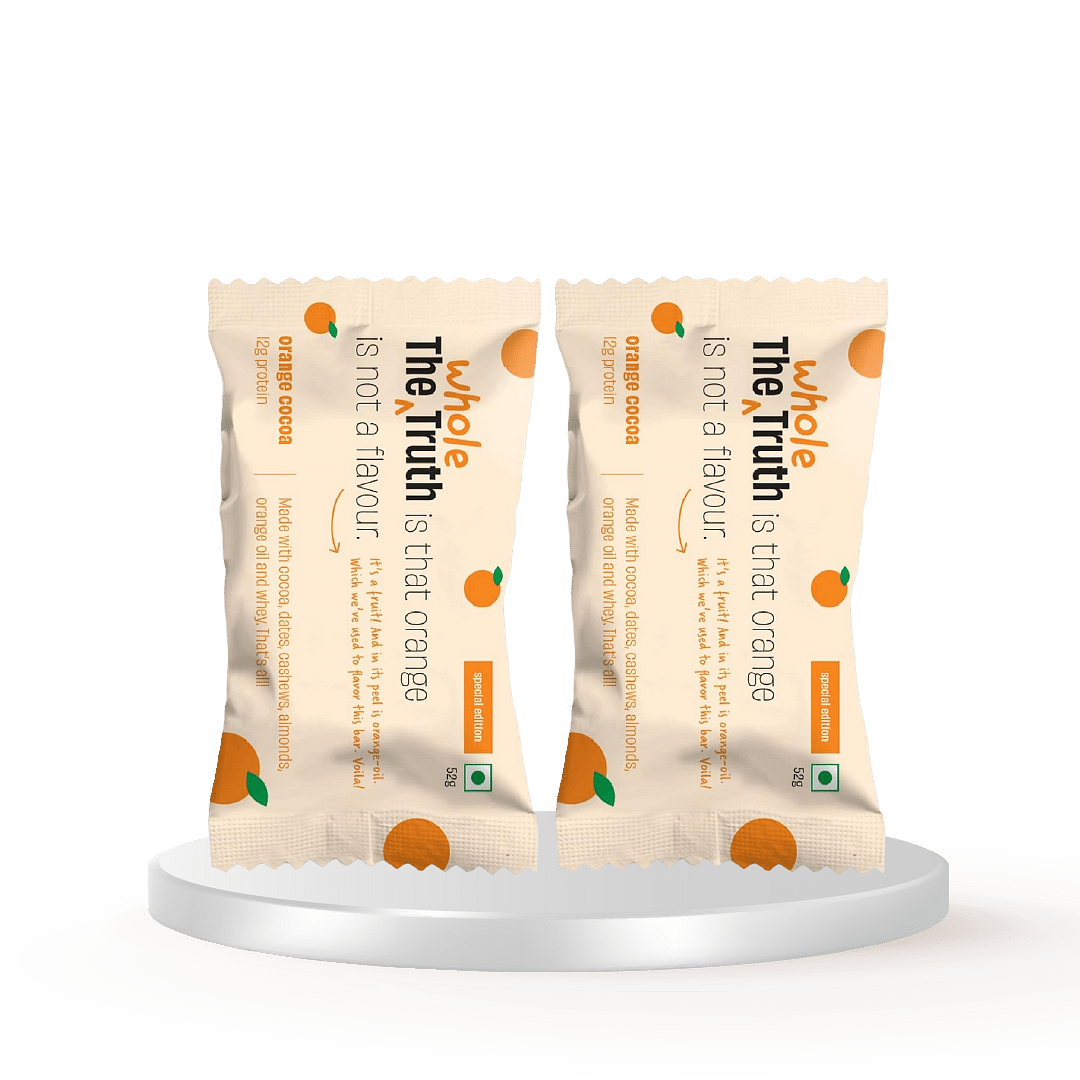 

The Whole Truth Protein Bars - Orange Cocoa Pack of 6 (6 x 52g) All Natural, No Added Sugar | Pack of 2