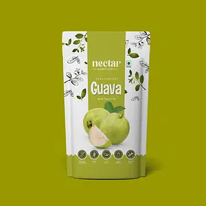 Nectar Superfoods Freeze Dried Guava| No Preservatives, No Added Sugar, Healthy Dried Fruit | 100% Natural, Vegan, Gluten Free Snack for Kids and Adults | 20 gram Pouch | Pack of 4
